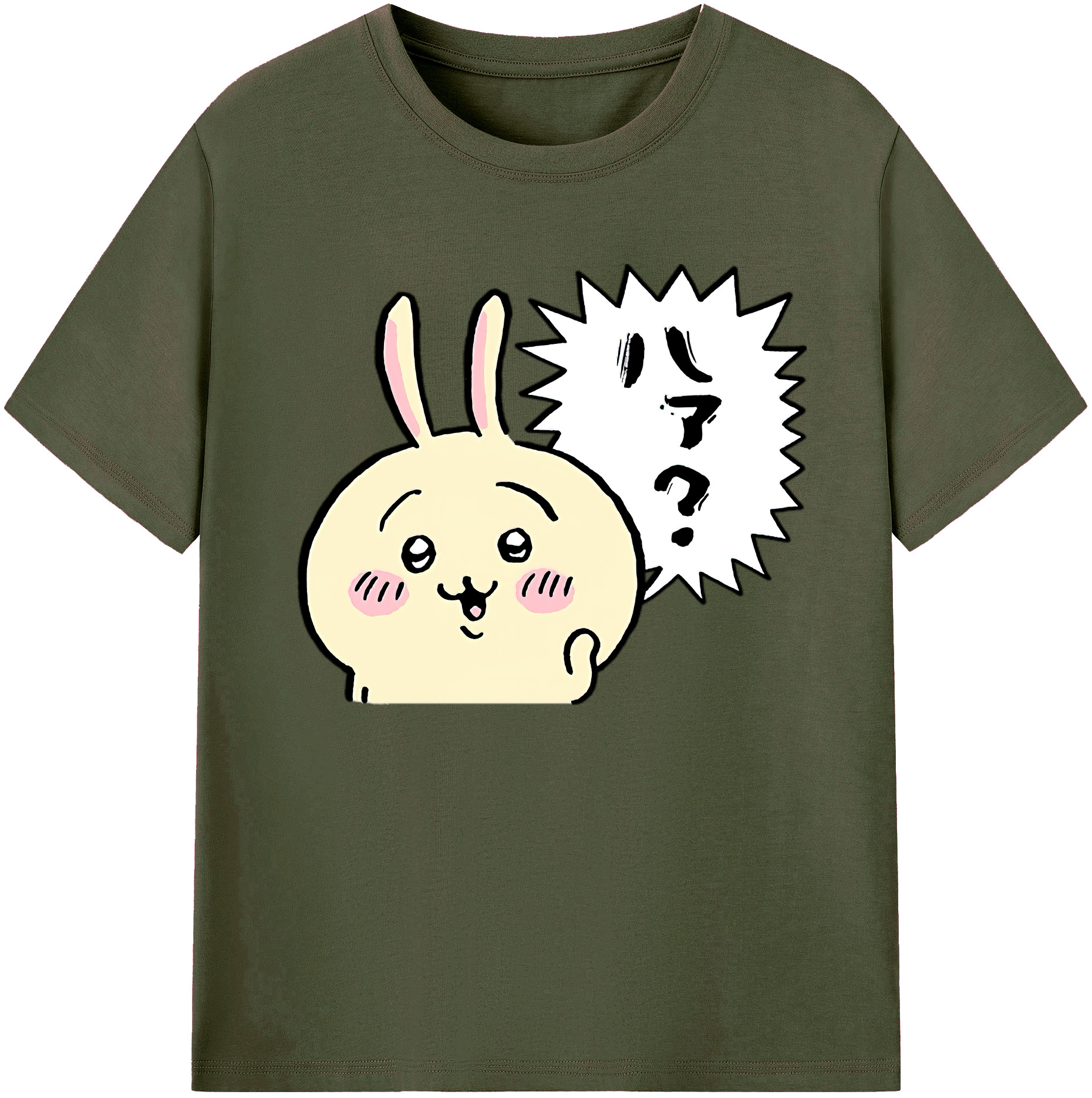 （画像用） ちいかわ うさぎ Chii-kawa usagi 綿100％ メンズ半袖Tシャツ｜肌触りやわらか＆通気性